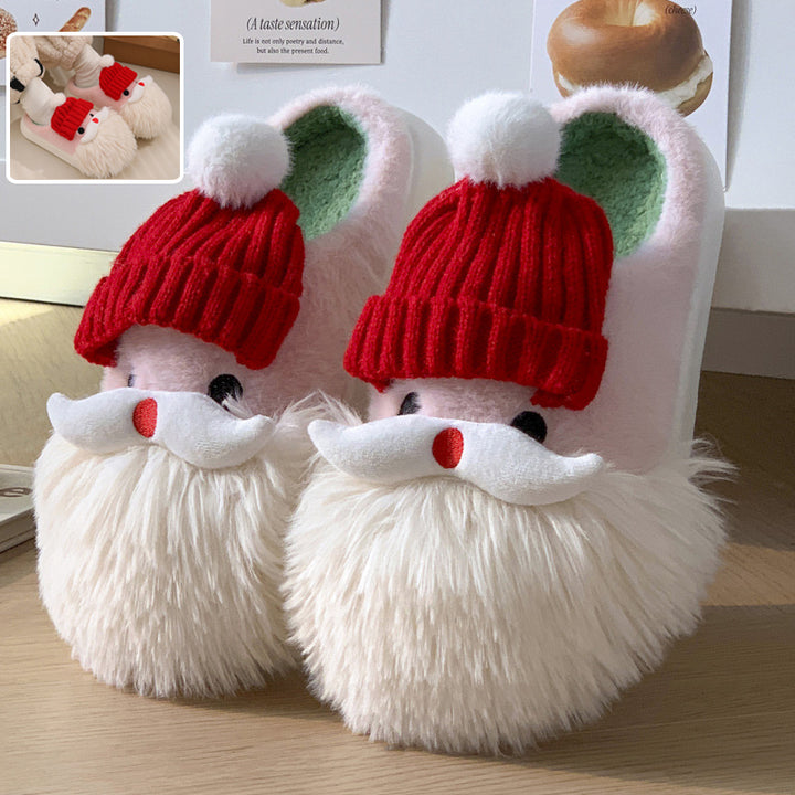 Cute Santa Claus Home Slippers, Warm Non-Slip Indoor Shoes