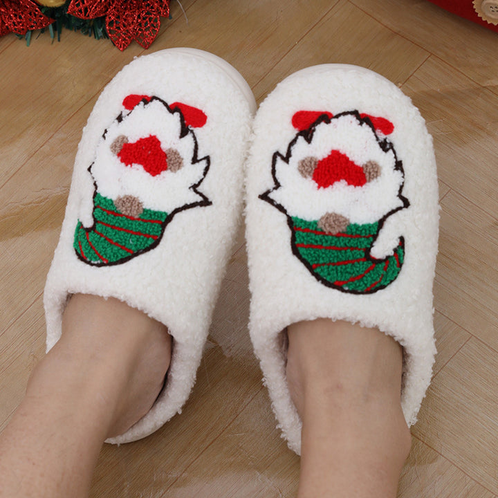 Cute Santa Claus Slippers for Couples, Warm Christmas Shoes