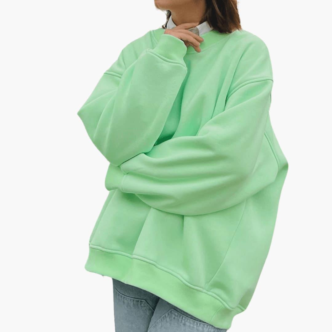 Women’s Sweatshirt with Crew Neck and Relaxed Fit