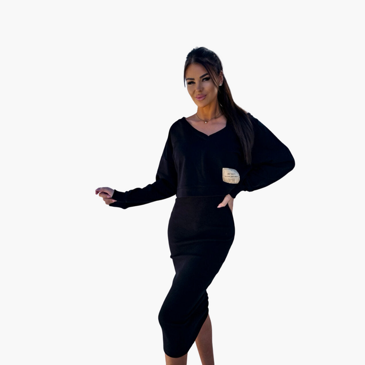 Women’s Two-Piece Sweatshirt and Midi Dress Set