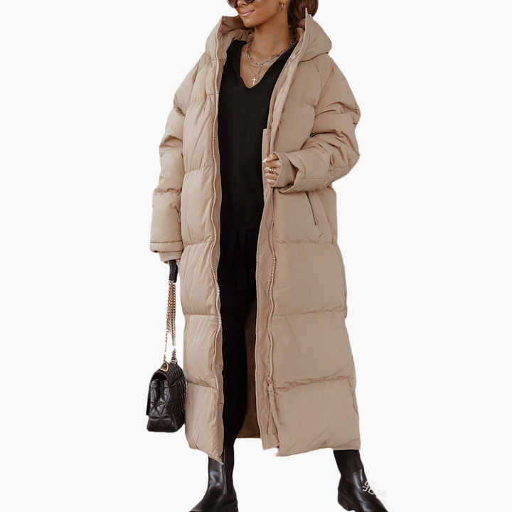 Women’s Hooded Puffer Coat with Quilted Design