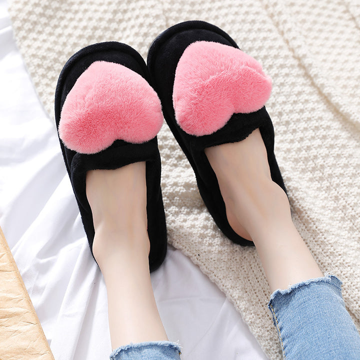 Heart House Slippers for Women, Plush Warm Fuzzy Shoes