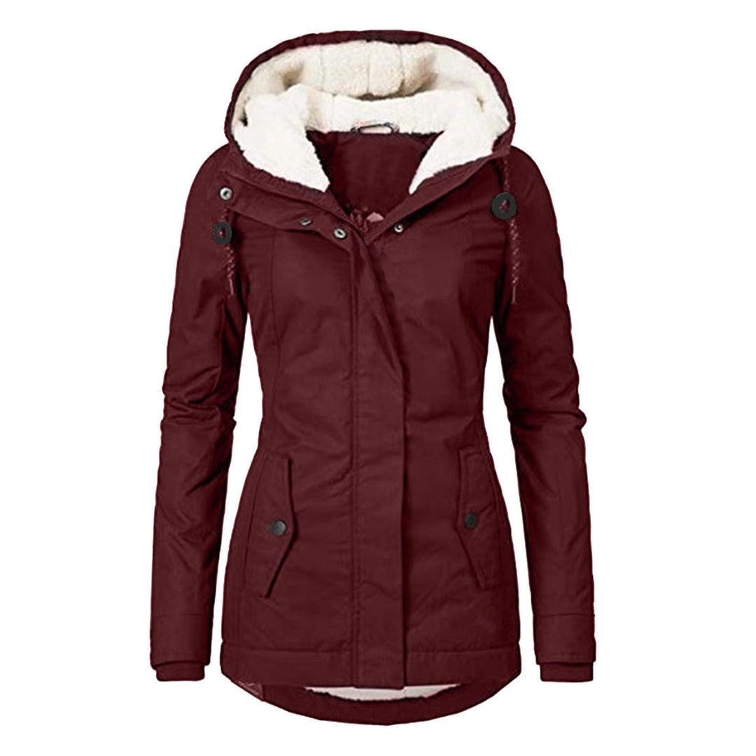 Hooded Fleece Jacket for Women, Warm Zip-Up Winter Jacket