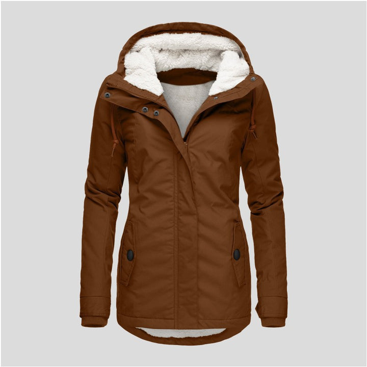 Hooded Fleece Jacket for Women, Warm Zip-Up Winter Jacket