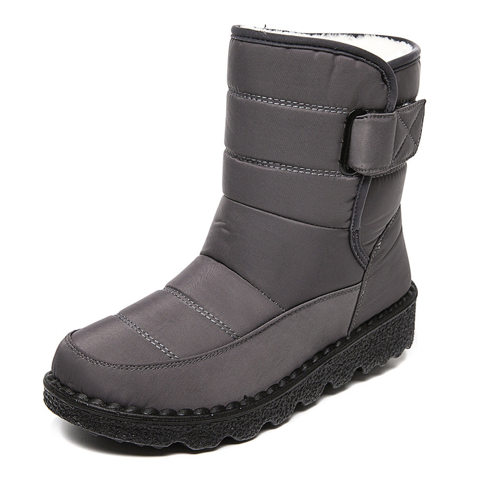 Waterproof Platform Snow Boots for Women – Plush Lined, Buckle Strap