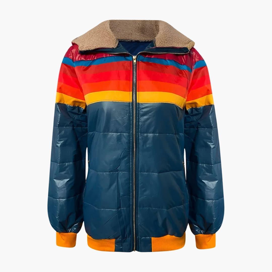 Women’s Puffer Jacket with Adjustable Hood and Full Zip