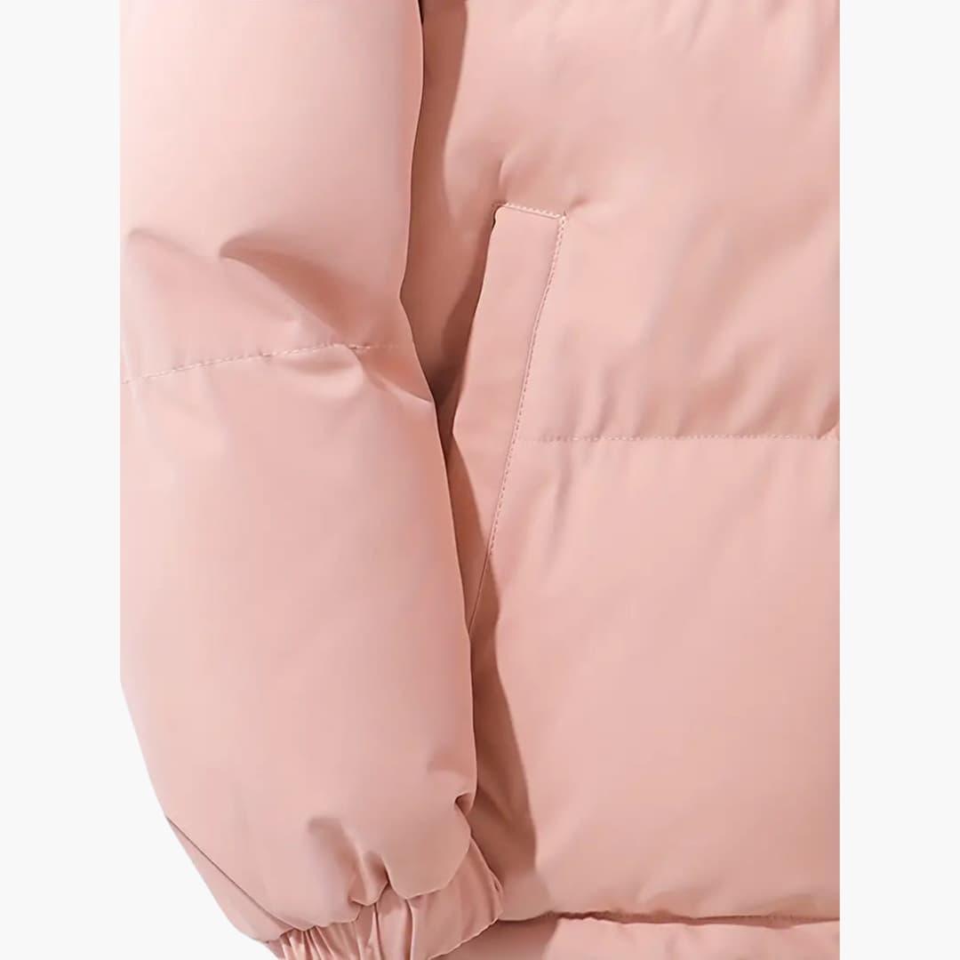 Women’s Puffer Jacket with Quilted Design and Hood