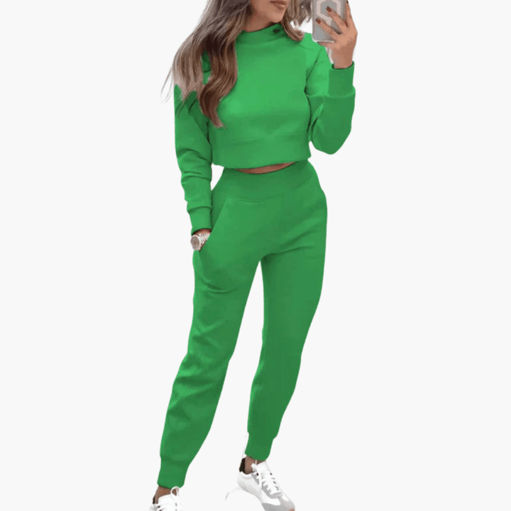 Women’s Two-Piece Knit Loungewear Set with Relaxed Fit