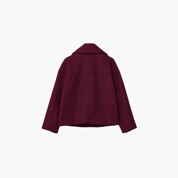 Women’s cropped jacket with double-breasted front and wide lapels