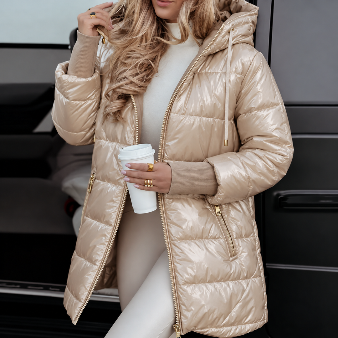 Women’s Lightweight Winter Jacket with Hood and Relaxed Fit