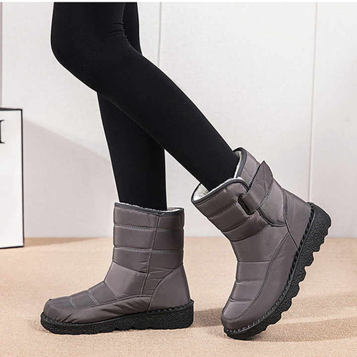 Waterproof Platform Snow Boots for Women – Plush Lined, Buckle Strap