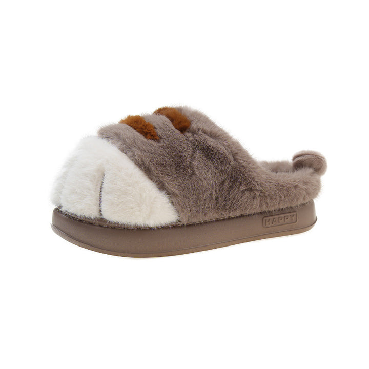 3D Cat Paw Plush Slippers, Fluffy Winter House Shoes