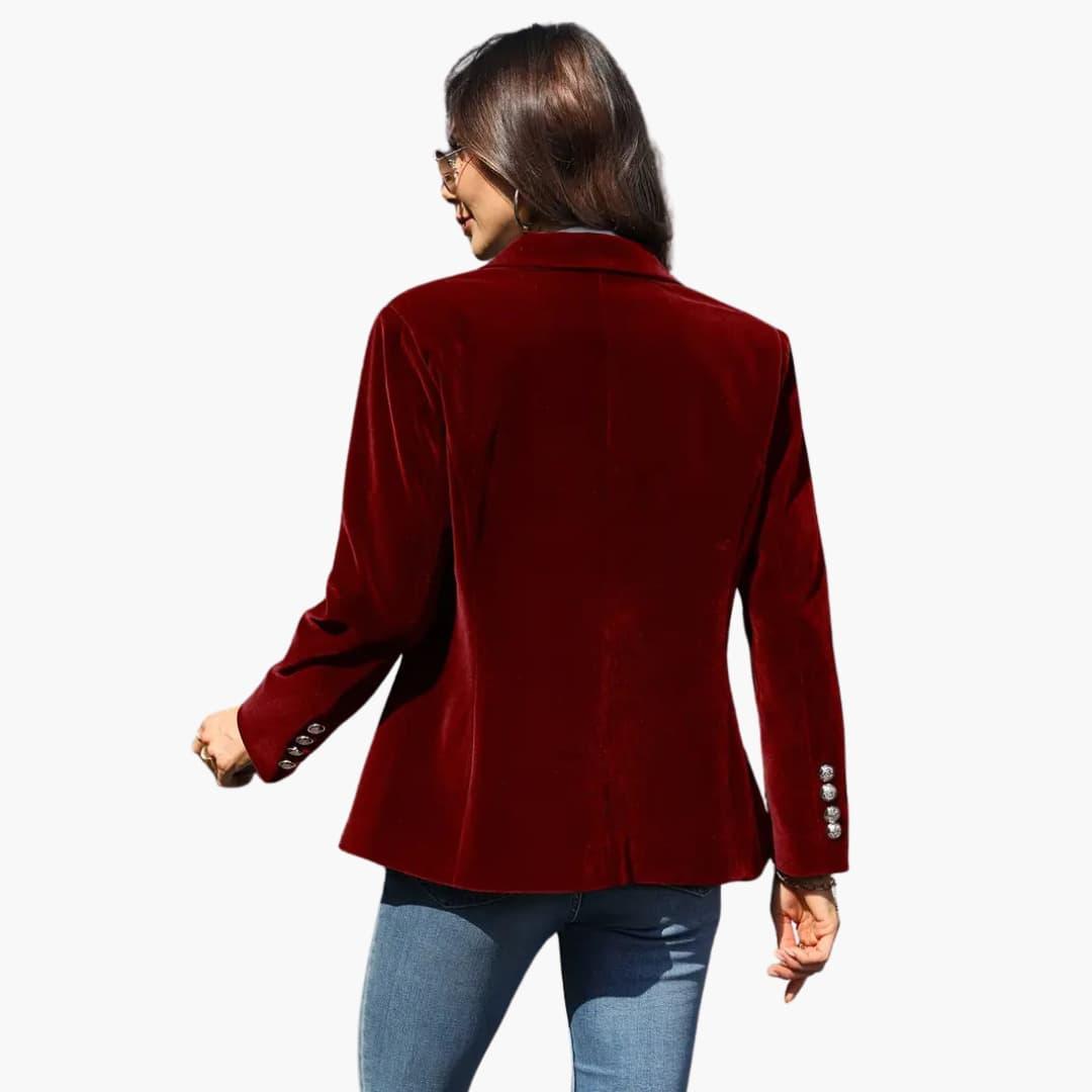 Women’s Blazer with Lapel Collar and Button Front