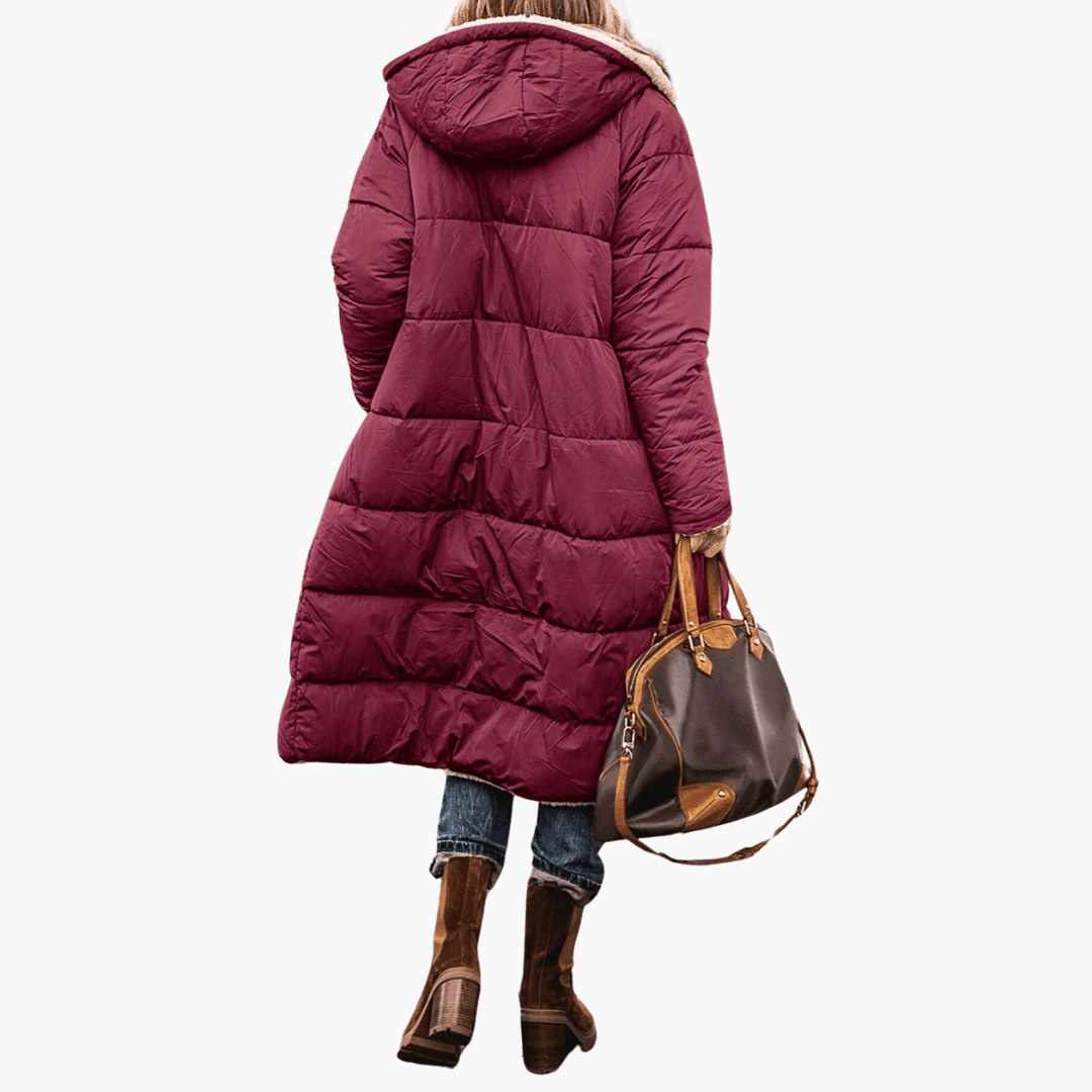 Women’s Winter Coat with Reversible Design and Padded Inner Layer