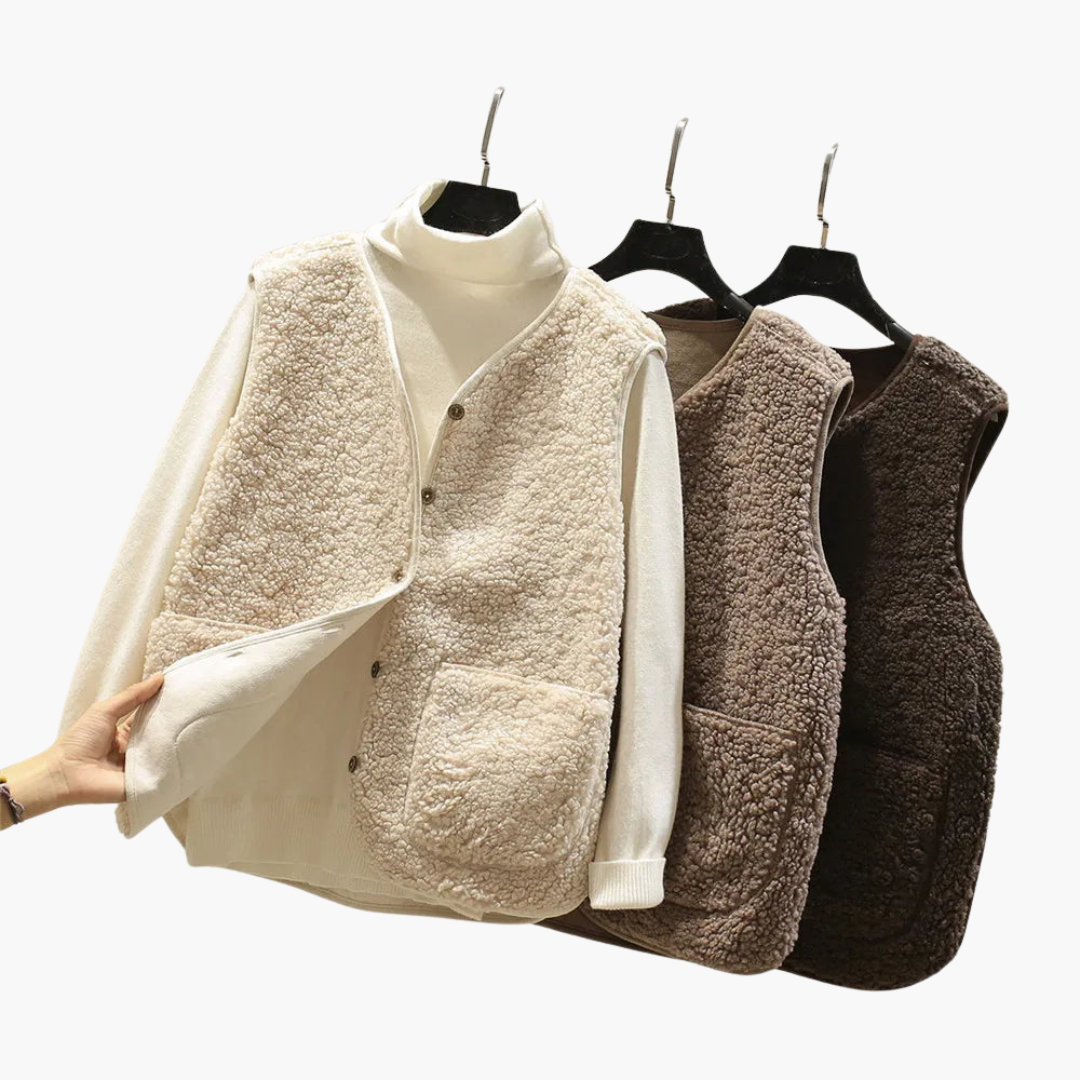 Women’s Wool Vest with Tailored Fit and Sleeveless Design
