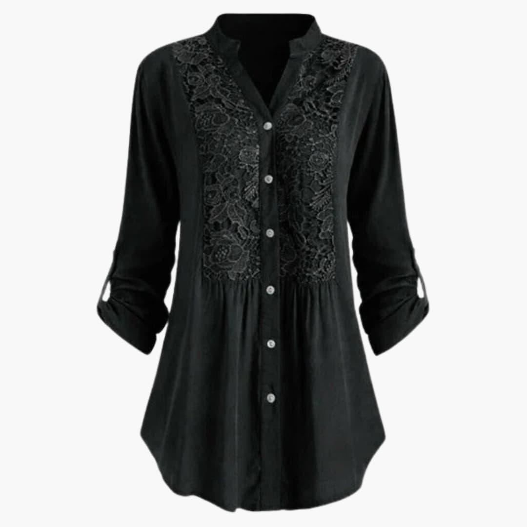 Women’s Blouse with Puff Sleeves and Shaped Fit