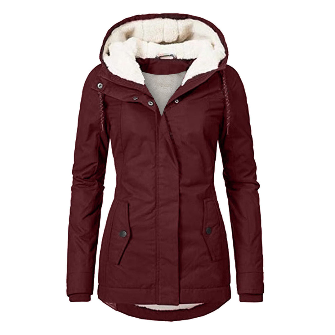 Hooded Fleece Jacket for Women, Warm Zip-Up Winter Jacket
