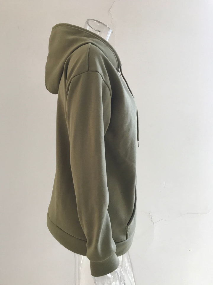 Hooded Sweatshirt for Women, Pocket Button Drawstring Hoodie