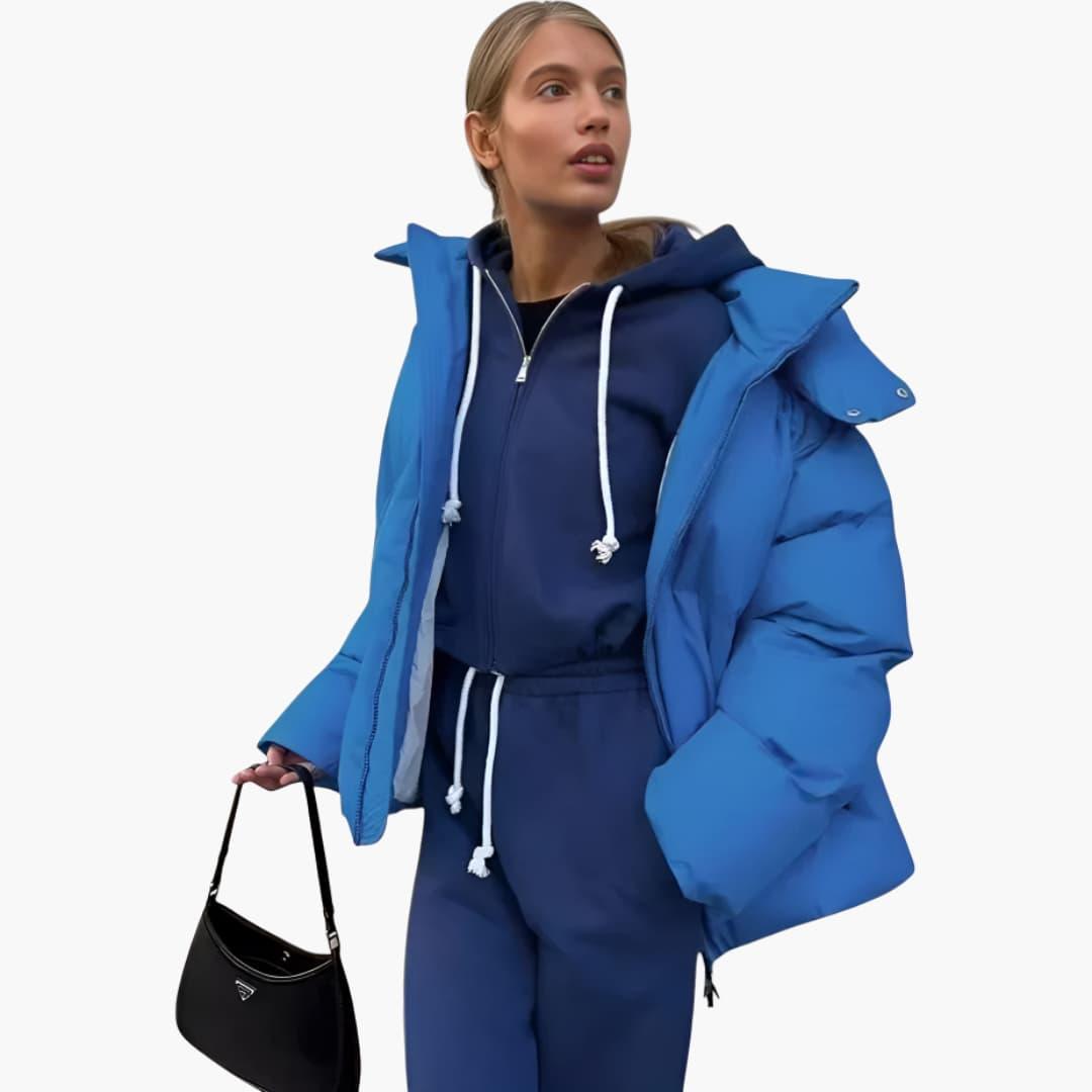 Women’s Puffer Jacket with Oversized Fit and Padded Design