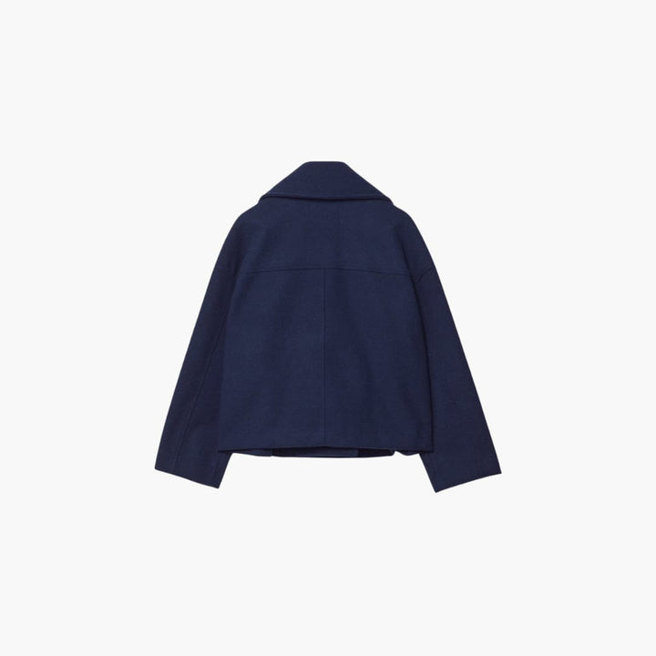 Women’s cropped jacket with double-breasted front and wide lapels