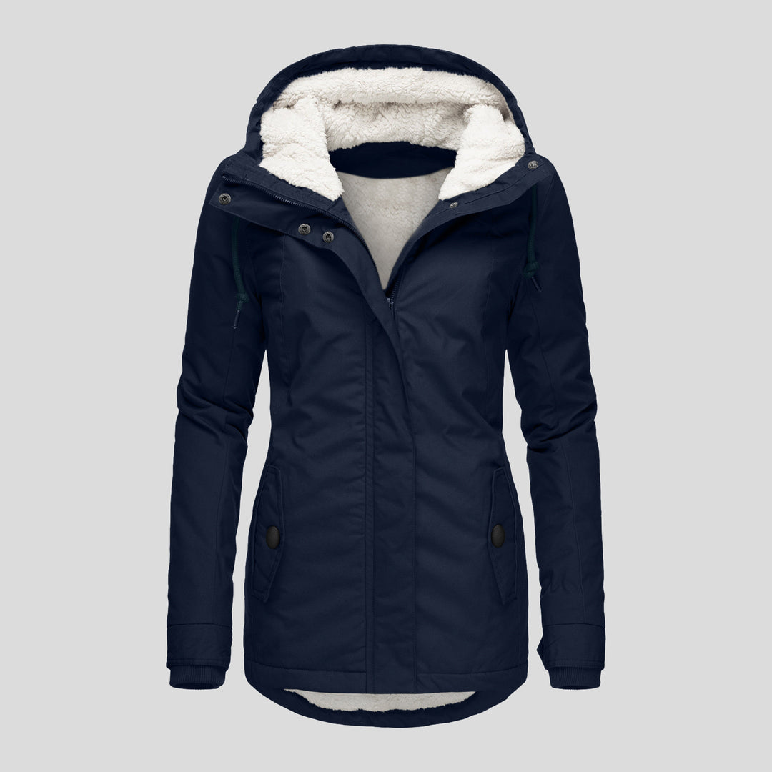 Hooded Fleece Jacket for Women, Warm Zip-Up Winter Jacket