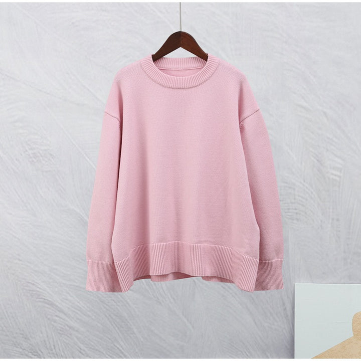 Sweet Crew Neck Sweater for Women, Loose Pullover Top