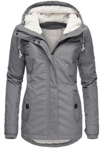 Hooded Fleece Jacket for Women, Warm Zip-Up Winter Jacket
