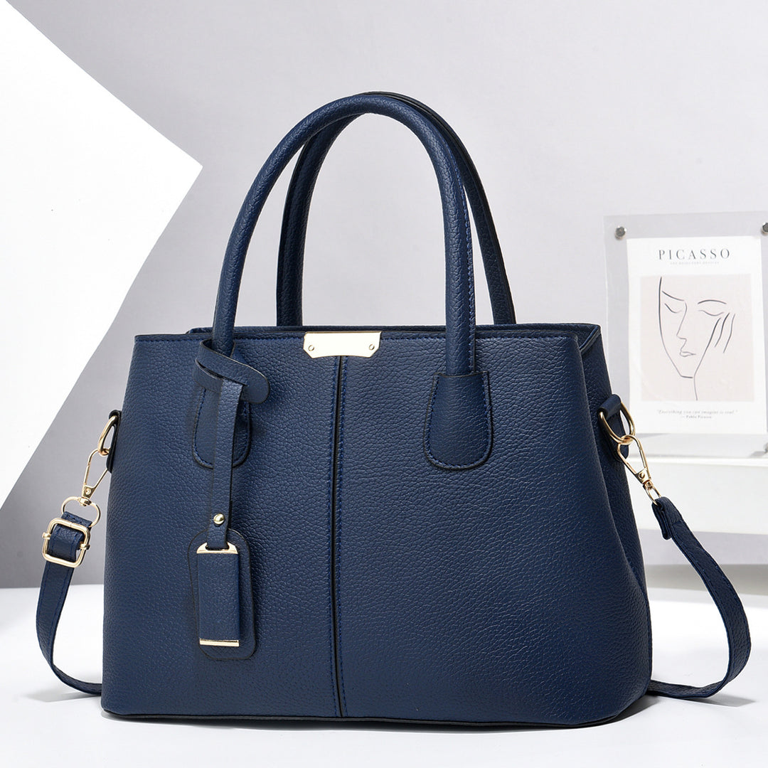 Structured vegan leather tote bag