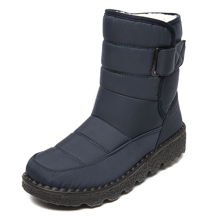 Waterproof Platform Snow Boots for Women – Plush Lined, Buckle Strap