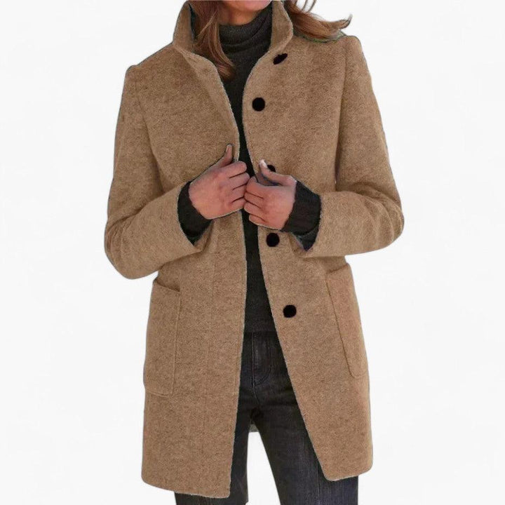 Women’s Jacket with Button Fastening and Relaxed Fit