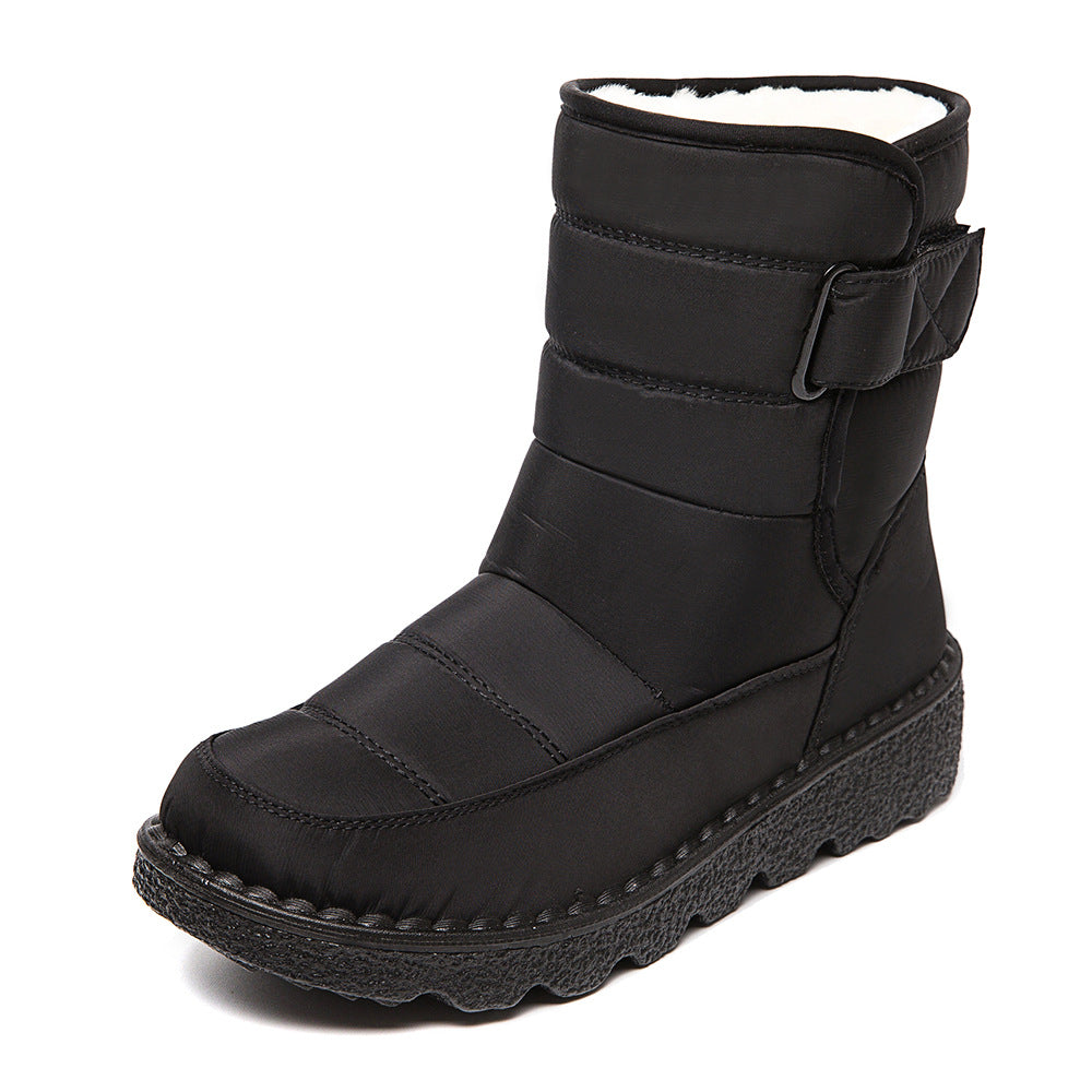 Waterproof Platform Snow Boots for Women – Plush Lined, Buckle Strap