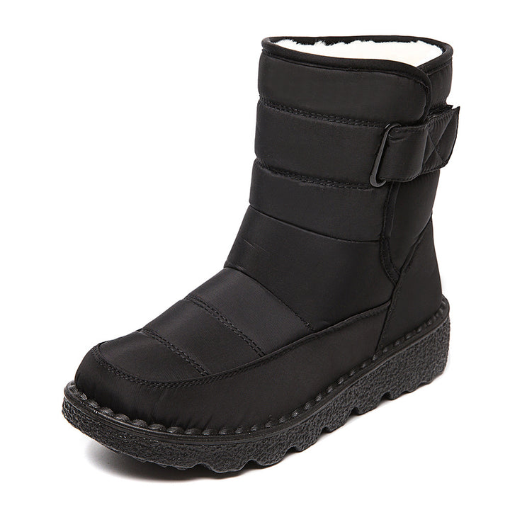 Waterproof Platform Snow Boots for Women – Plush Lined, Buckle Strap