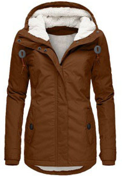 Hooded Fleece Jacket for Women, Warm Zip-Up Winter Jacket