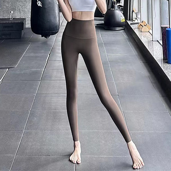Woman in thick fleece lined leggings