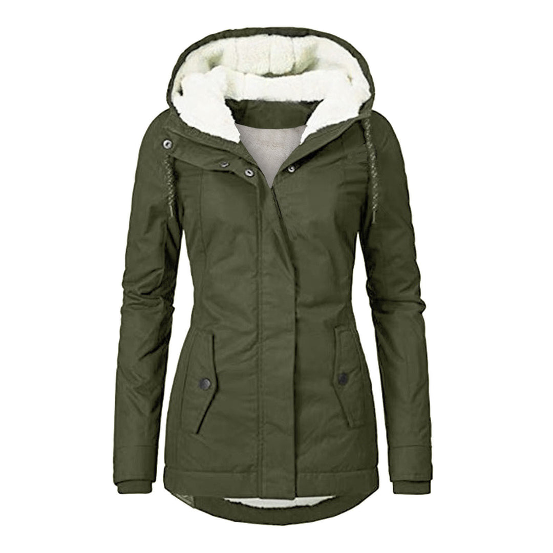 Hooded Fleece Jacket for Women, Warm Zip-Up Winter Jacket