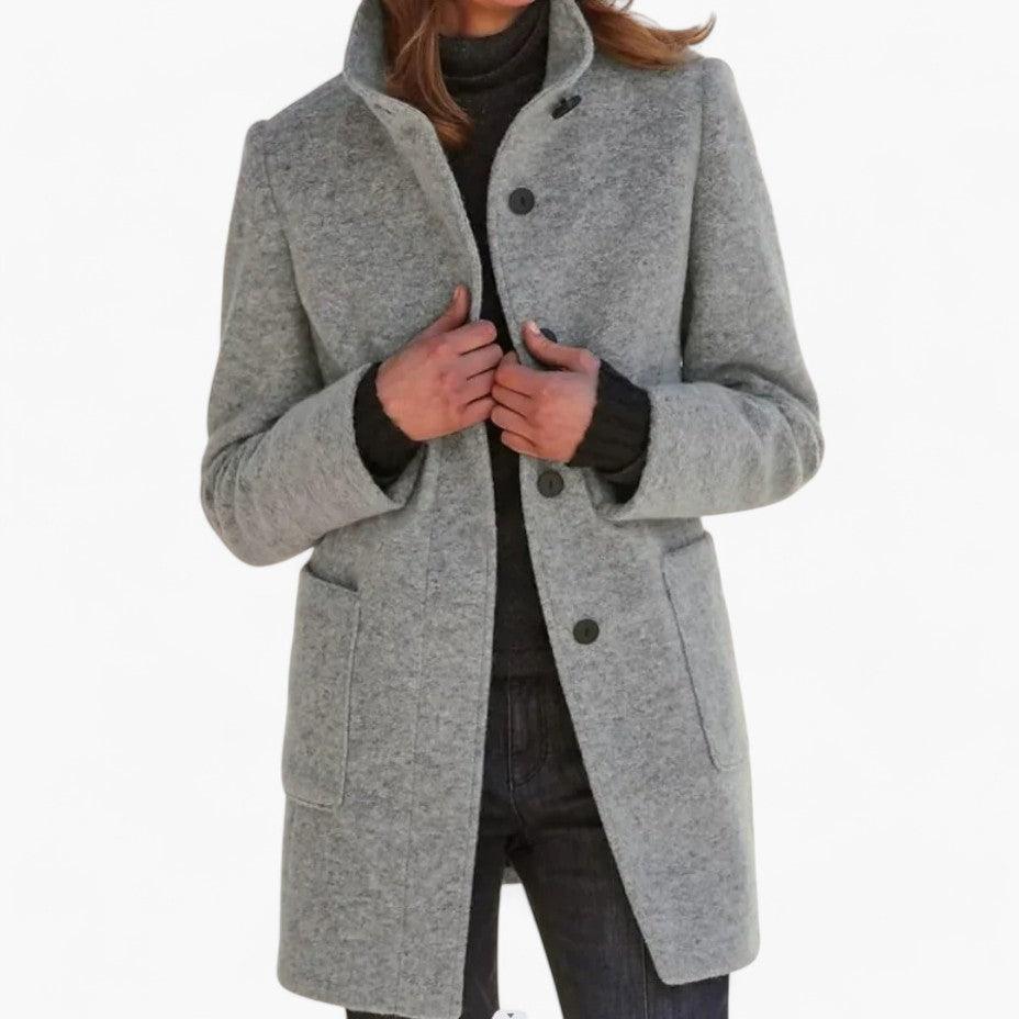 Women’s Jacket with Button Fastening and Relaxed Fit