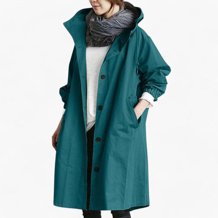 Women’s Trench Coat with Adjustable Waist and Structured Fit